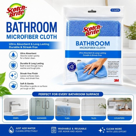 3M Scotch-Brite Bathroom Microfiber Cloth - (1 Pieces)