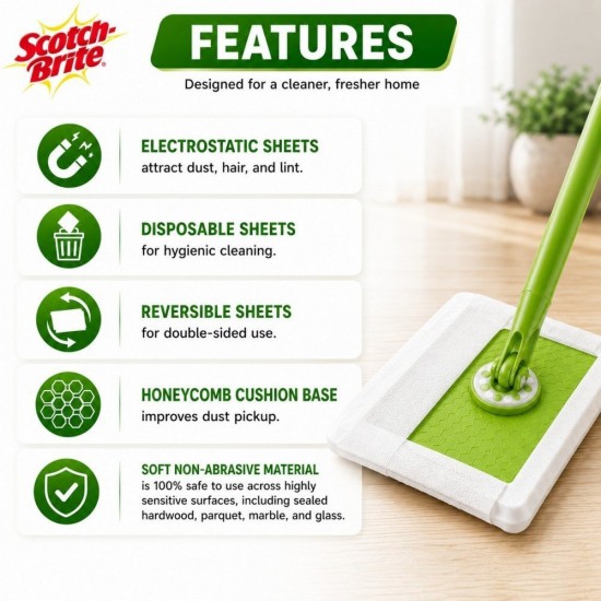 3M Scotch-Brite Easy Sweeper Dry Disposable Cleaning Cloth - (30 Sheets)