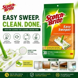 3M Scotch-Brite Easy Sweeper Dry Disposable Cleaning Cloth - (30 Sheets)