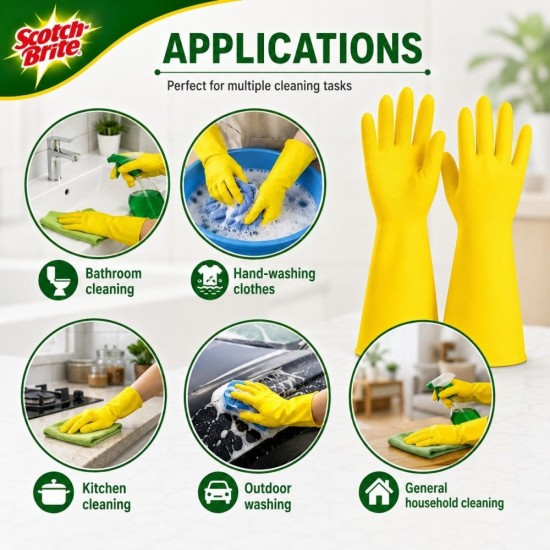 3M Scotch-Brite Bathroom and Laundry Gloves - (S, M, L)