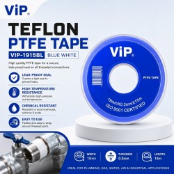 VIP-1915BL Teflon PTFE Tape 19MM (W) x 0.2MM (T) x 15M (L) - Blue White