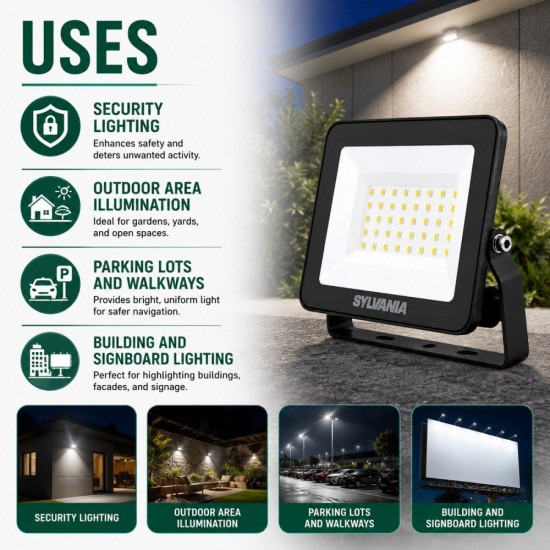 Sylvania 100W Start Eco LED Flood Light GN2 10,000LM - 3000K / 6500K Sylvania 100W Start Eco LED Flood Light GN2 10,000LM - 3000K / 6500K