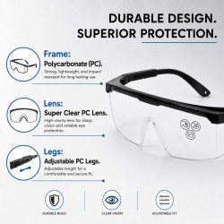 Selamat SG2020 (Clear) / SG2021 (Black) Safety Goggles Protective Eyewear UV400, Anti-Fog & Anti-Scratch