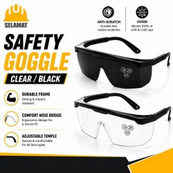 Selamat SG2020 (Clear) / SG2021 (Black) Safety Goggles Protective Eyewear