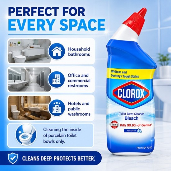 Clorox Toilet Bowl Cleaner Bleach 709ML - Rain Clean Clorox Toilet Bowl Cleaner Bleach 709ML - Rain Clean