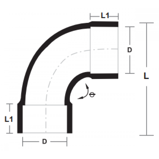 Bina Plastic UPVC Fittings Sweep Bend 2" 50MM