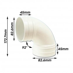 Bina Plastic UPVC Fittings Sweep Bend 3" 82MM Bina Plastic UPVC Fittings Sweep Bend 3" 82MM