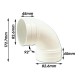 Bina Plastic UPVC Fittings Sweep Bend 3" 82MM