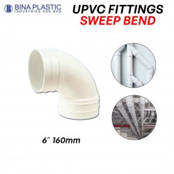 Bina Plastic UPVC Fittings Sweep Bend 6" 160MM