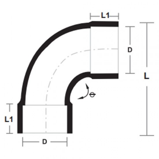 Bina Plastic UPVC Fittings Sweep Bend 8" 200MM