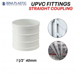 Bina Plastic UPVC Fittings Straight Coupling 1 1/2" 40MM
