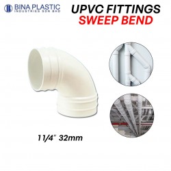 Bina Plastic UPVC Fittings Sweep Bend 1 1/4" 32MM