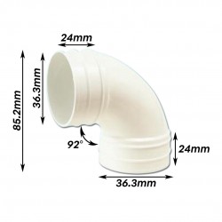 Bina Plastic UPVC Fittings Sweep Bend 1 1/4" 32MM Bina Plastic UPVC Fittings Sweep Bend 1 1/4" 32MM