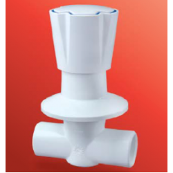 Watertec Monaco White Series Stopvalve Soc PVC 15F M