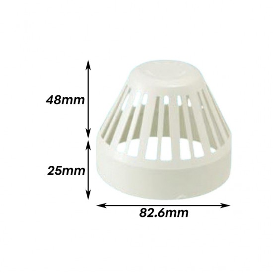 Bina Plastic UPVC Fittings Vent Cowl 3" 82MM