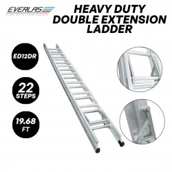 Everlas ED12DR Heavy Duty Double Extension Ladder 22 Steps 5998MM (19.68')