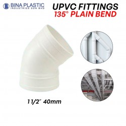 Bina Plastic UPVC Fittings 135° Plain Bend 1 1/2" 40MM