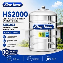 King Kong HS2000 Vertical Flat Bottom Without Stand Stainless Steel Water Tank 20000L/4500G