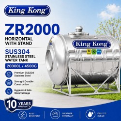 King Kong ZR2000 Horizontal With Stand Stainless Steel Water Tank 20000L/4500G