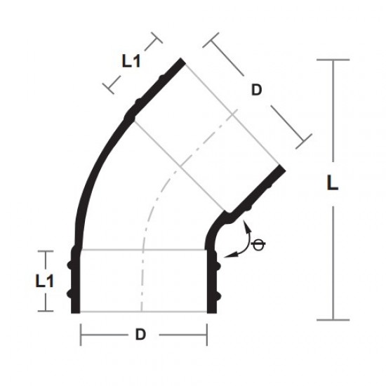 Bina Plastic UPVC Fittings 135° Plain Bend 4" 110MM Bina Plastic UPVC Fittings 135° Plain Bend 4" 110MM