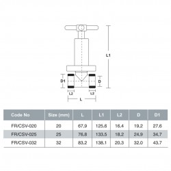 Bina Plastic PP-R Fittings Chrome Stop Valve Cold & Hot Water 20MM/ 25MM/ 32MM