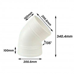 Bina Plastic UPVC Fittings 135° Plain Bend 8" 200MM Bina Plastic UPVC Fittings 135° Plain Bend 8" 200MM