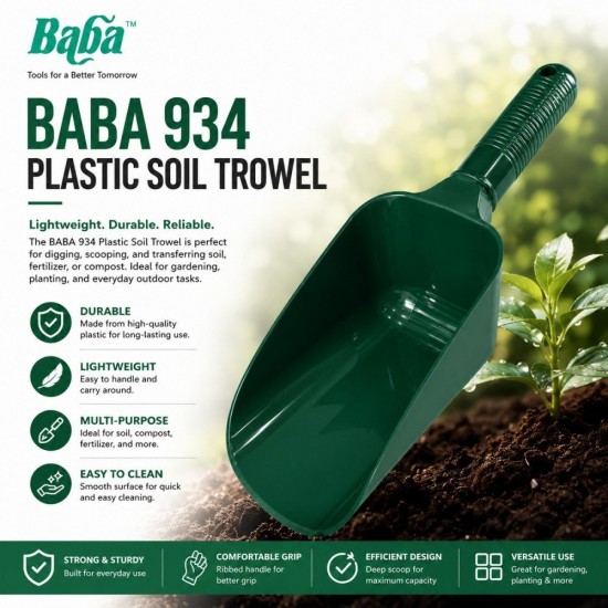 Baba 934 Biodegradable Plastic Soil Trowel (Green) Baba 934 Biodegradable Plastic Soil Trowel (Green)
