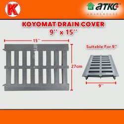 Koyomat 9'' x 15'' Heavy Duty Deluxe Drain Cover Grey Penutup Longkang