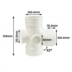 Bina Plastic UPVC Fittings Equal Single Branch I/O 6" 160MM