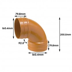 Bina Plastic UPVC Underground Fittings Sweep Bend 6" 160MM Bina Plastic UPVC Underground Fittings Sweep Bend 6" 160MM