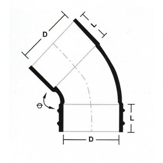 Bina Plastic UPVC Underground Fittings 135° Plain Bend 4" 110MM