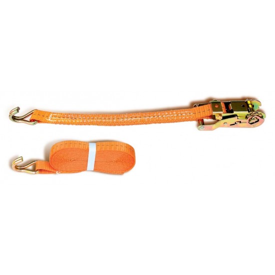 Warrior Heavy Duty Polyester Cargo Lash 3" (W) x 10.0M (L) x 8.0T with Ratchet Tie Down & Double J Hook