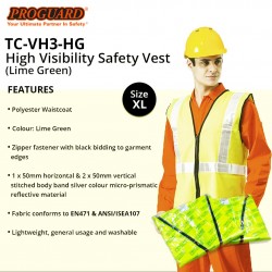 Proguard TC-VH3-HG High Visibility Safety Vest - Size XL