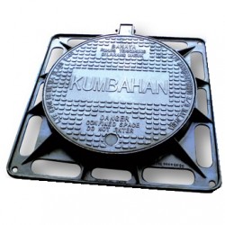 Ductile Iron Manhole Cover & Frame with Hinges 840MM (W) x 840MM (L) x 100MM (H) (JPP/Kumbahan)