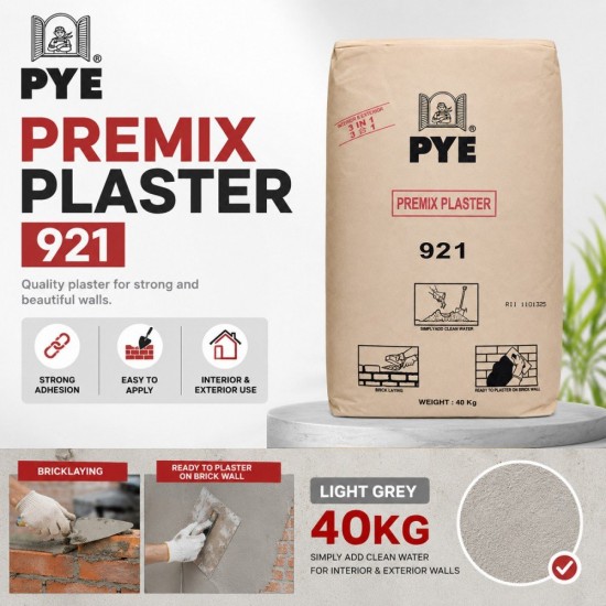 PYE Premix Plaster 921 40KG - Light Grey PYE Premix Plaster 921 40KG - Light Grey