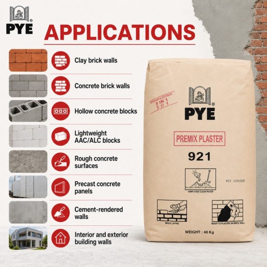 PYE Premix Plaster 921 40KG - Light Grey PYE Premix Plaster 921 40KG - Light Grey