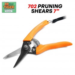 Tiger 702 Wholly Heat Treated Carbon Steel Straight Blade Pruning Shears 7"