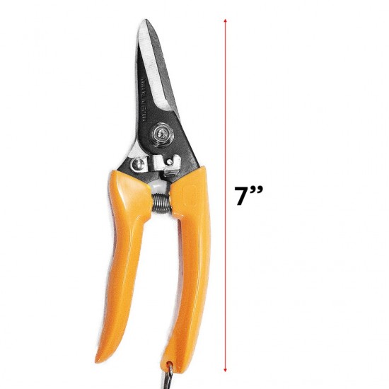 Tiger 702 Wholly Heat Treated Carbon Steel Straight Blade Pruning Shears 7"