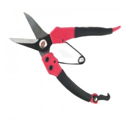 Tiger #K-802 Wholly Heat Treated Carbon Steel Straight Blade Pruning Shears with Rubber Grip Handle 8"