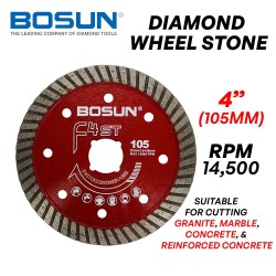 Bosun F4ST Diamond Wheel Stone 4" 105MM (D) x 2.0MM (T) x 20MM (AS)