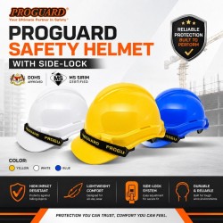 Proguard HG1-PHSL Safety Helmet with Slide Lock System - Yellow/White/Blue