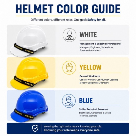 Proguard HG1-PHSL Safety Helmet with Slide Lock System - Yellow/White/Blue Proguard HG1-PHSL Safety Helmet with Slide Lock System - Yellow/White/Blue