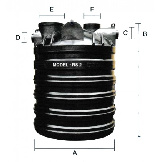 Roto RS 2 Vertical HDPE Septic Tank (PE5-7) 1450MM (DIA) x 1760MM (H) 2280L Roto RS 2 Vertical HDPE Septic Tank (PE5-7) 1450MM (DIA) x 1760MM (H) 2280L