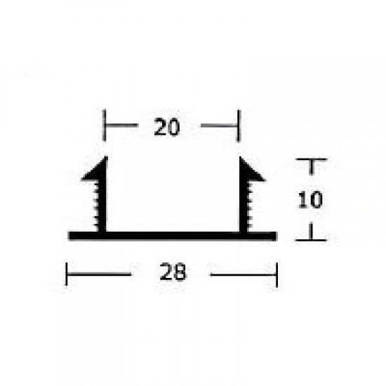 PVC U20 Groove Joint 20MM x 10MM x 28MM x 2M (L)