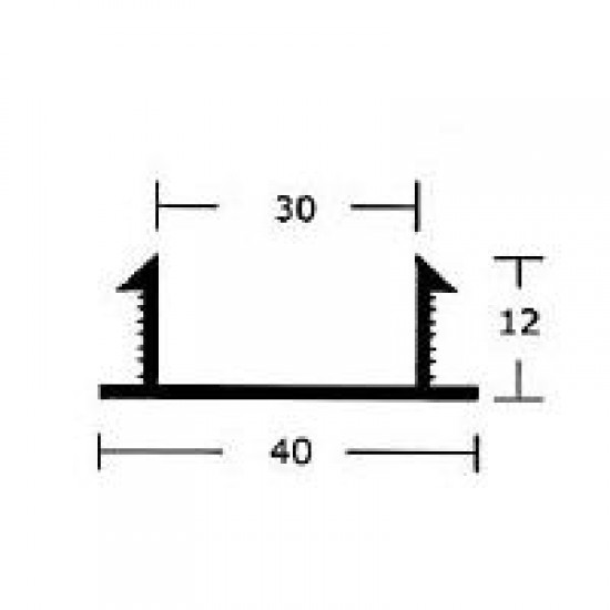 PVC U30 Groove Joint 30MM x 12MM x 40MM x 2M (L)