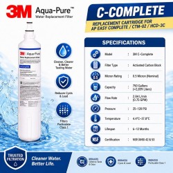 3M Water Filter | 3M C-Complete Replacement Cartridge For AP Easy Complete / CTM-02 Water Filter 3M Water Filter | 3M C-Complete Replacement Cartridge For AP Easy Complete / CTM-02 Water Filter