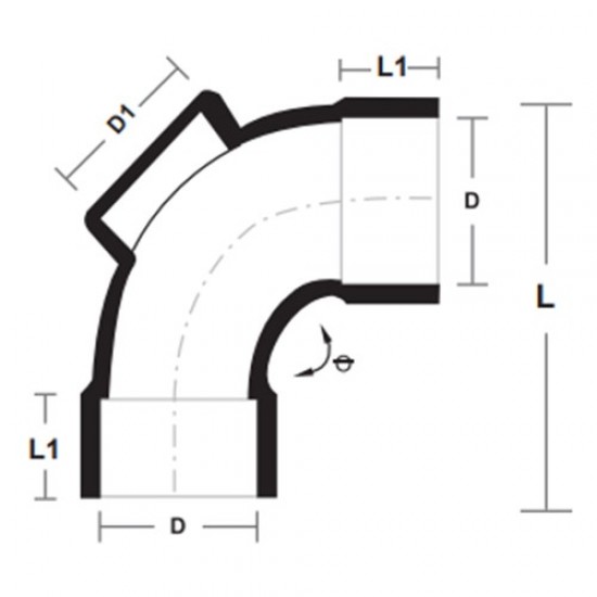 Bina Plastic UPVC Fittings Sweep Bend I/O 6" 160MM