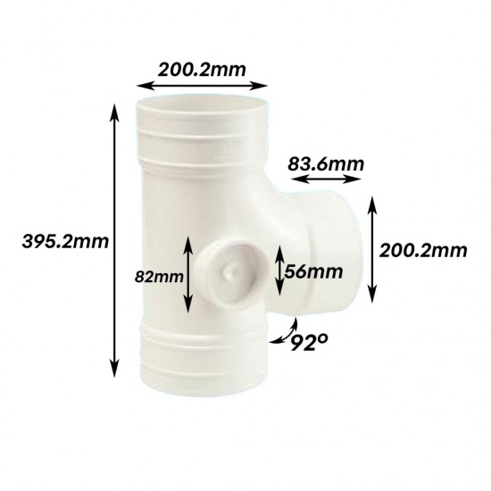 Bina Plastic UPVC Fittings Equal Single Branch 8" 200MM Bina Plastic UPVC Fittings Equal Single Branch 8" 200MM