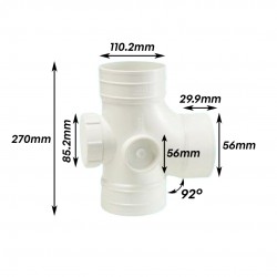 Bina Plastic UPVC Fittings Equal Single Branch I/O 4" x 2" (110MM x 56MM)