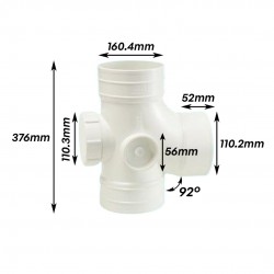 Bina Plastic UPVC Fittings Equal Single Branch I/O 6" x 4" (160MM x 110MM)